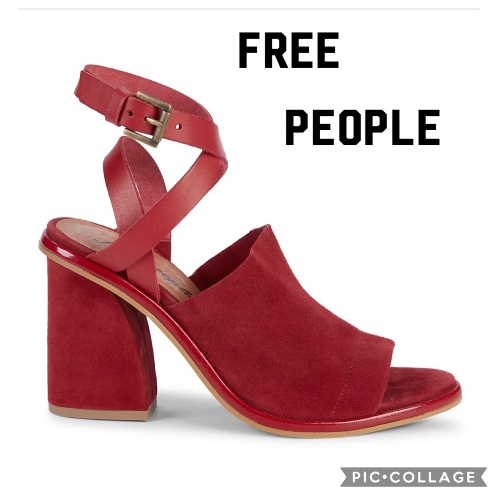 New! Free People See You There Red Suede Heels